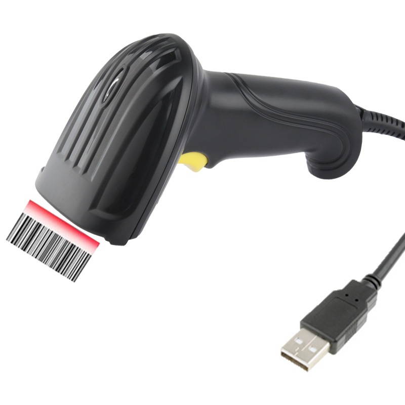 USB Laser Handheld Barcode Scanner, Light Grey