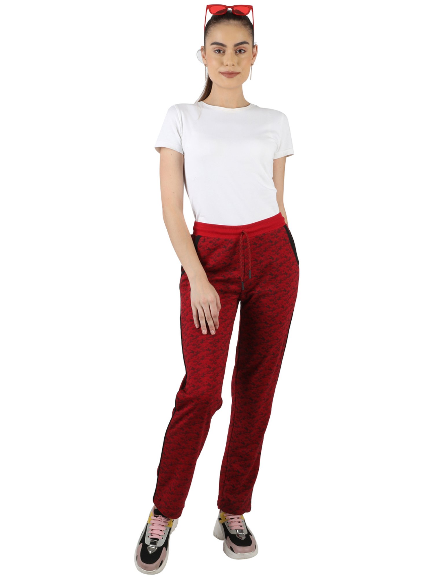 Monte Carlo Red Printed Trackpants