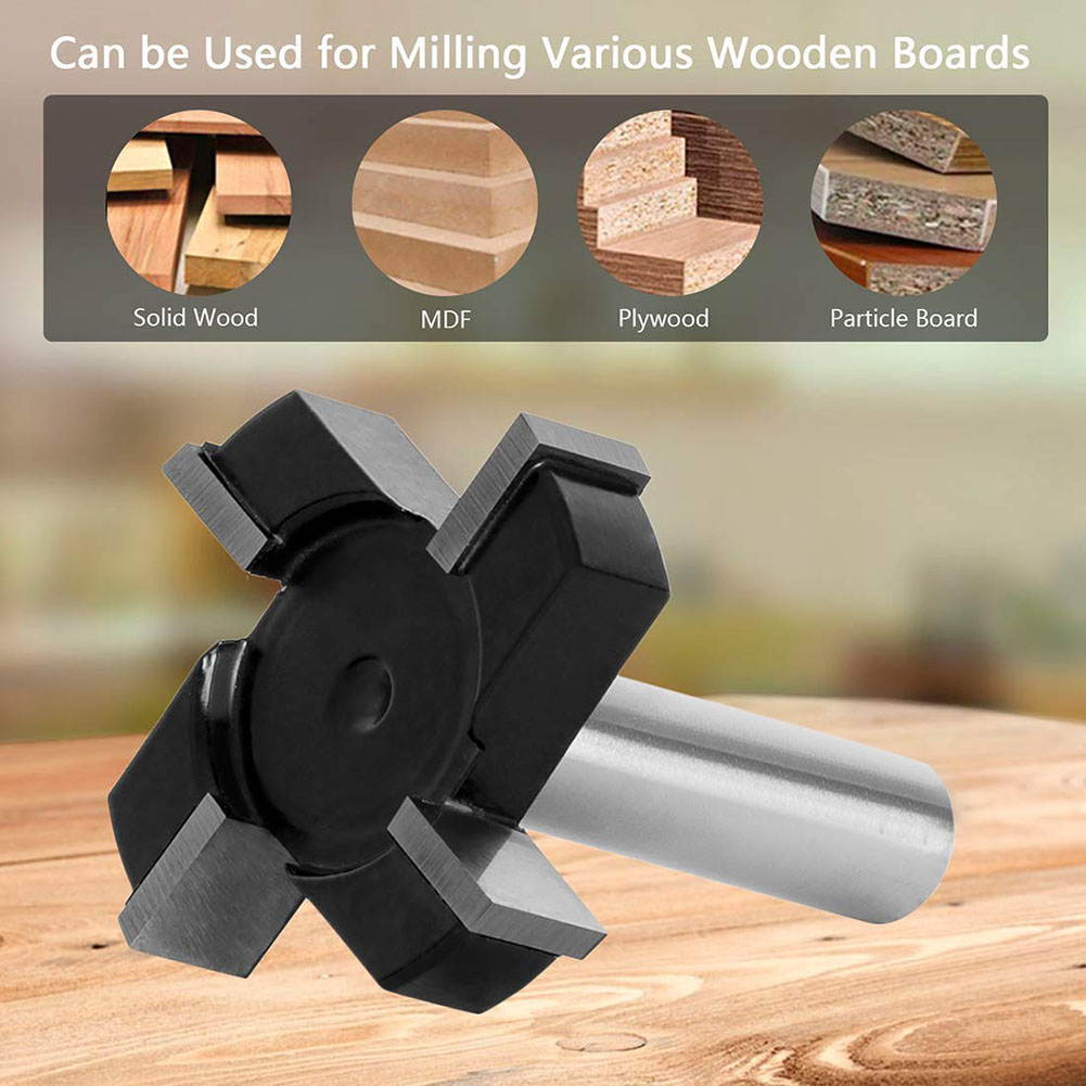 1/2 Shank Straight Bit Surface Planing Router Bit CNC Spoilboard Surfacing Router Bit Woodworking Tools