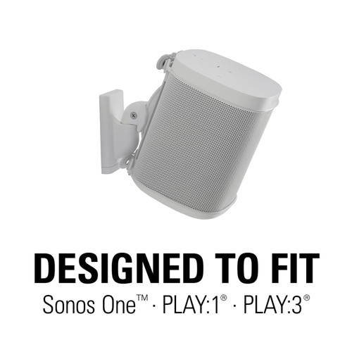 SANUS WSWM21-W1 Wireless Speaker Wall Mount for the Sonos One, PLAY:1, & PLAY:3, Single, White