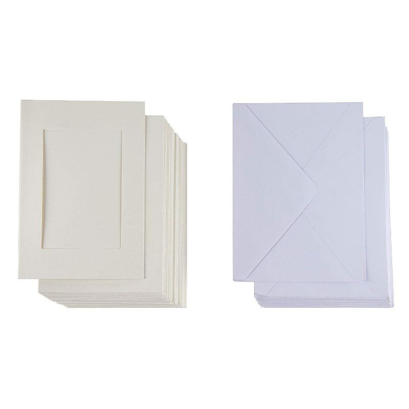 White Card Stock Half Fold Greeting Cards for DIY Craft, Notes, Glossy and Matte (8.5 x 5.5 In Folded, 100 Sheets)