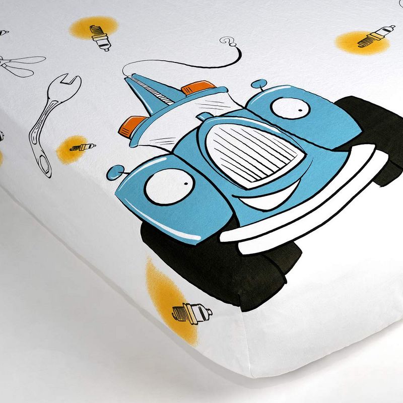 JumpOff Jo Fitted Crib Sheet - Cotton Crib Sheet for Standard Sized Crib Mattresses - Hypoallergenic and Breathable - 28 x 52 Inches - Jo's Garage