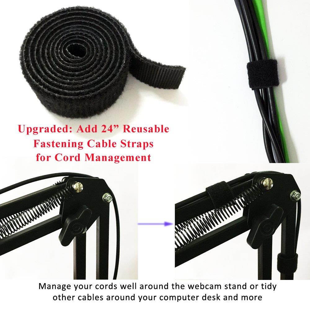 Etubby Webcam Mount Phone Holder Suspension Scissor Arm Webcam Stand Camera Phone Tripod Holder for Cellphones, Logitech Webcam C920 C930 C922 C615 and Other Devices with 1/4" Threaded