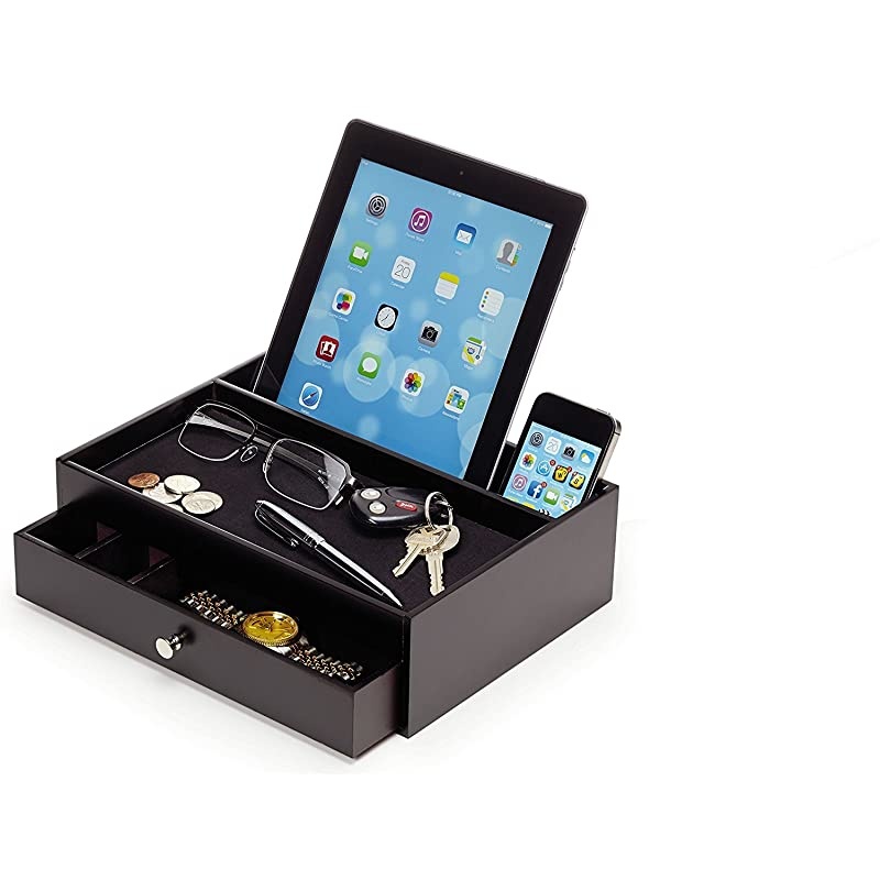 Valet Charging Station MultiDevice Office Desk Organizer Perfect Nightstand Organizer Great for Your Wallet Keys Phones Other Electronic