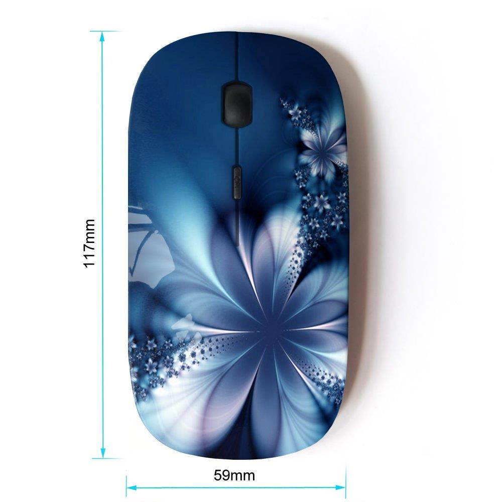 KOOLmouse [ Optical 2.4G Wireless Mouse ] [ Floral Petal Ice Flowers Blurry Blue ]