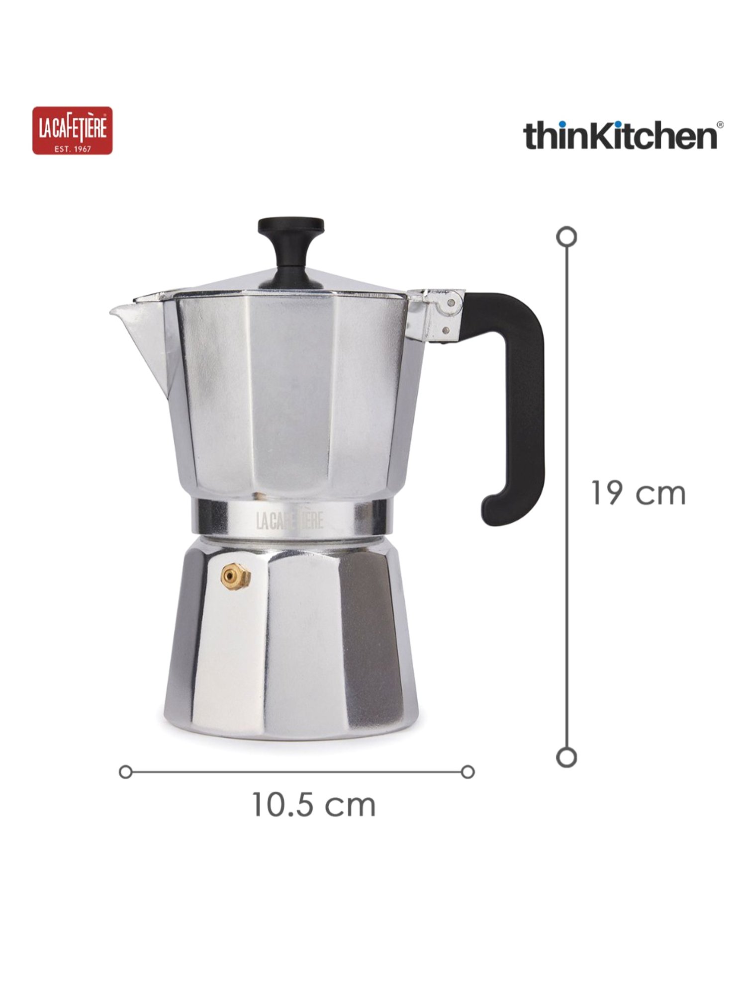 La Cafetiere Venice Silver Aluminium Espresso Maker