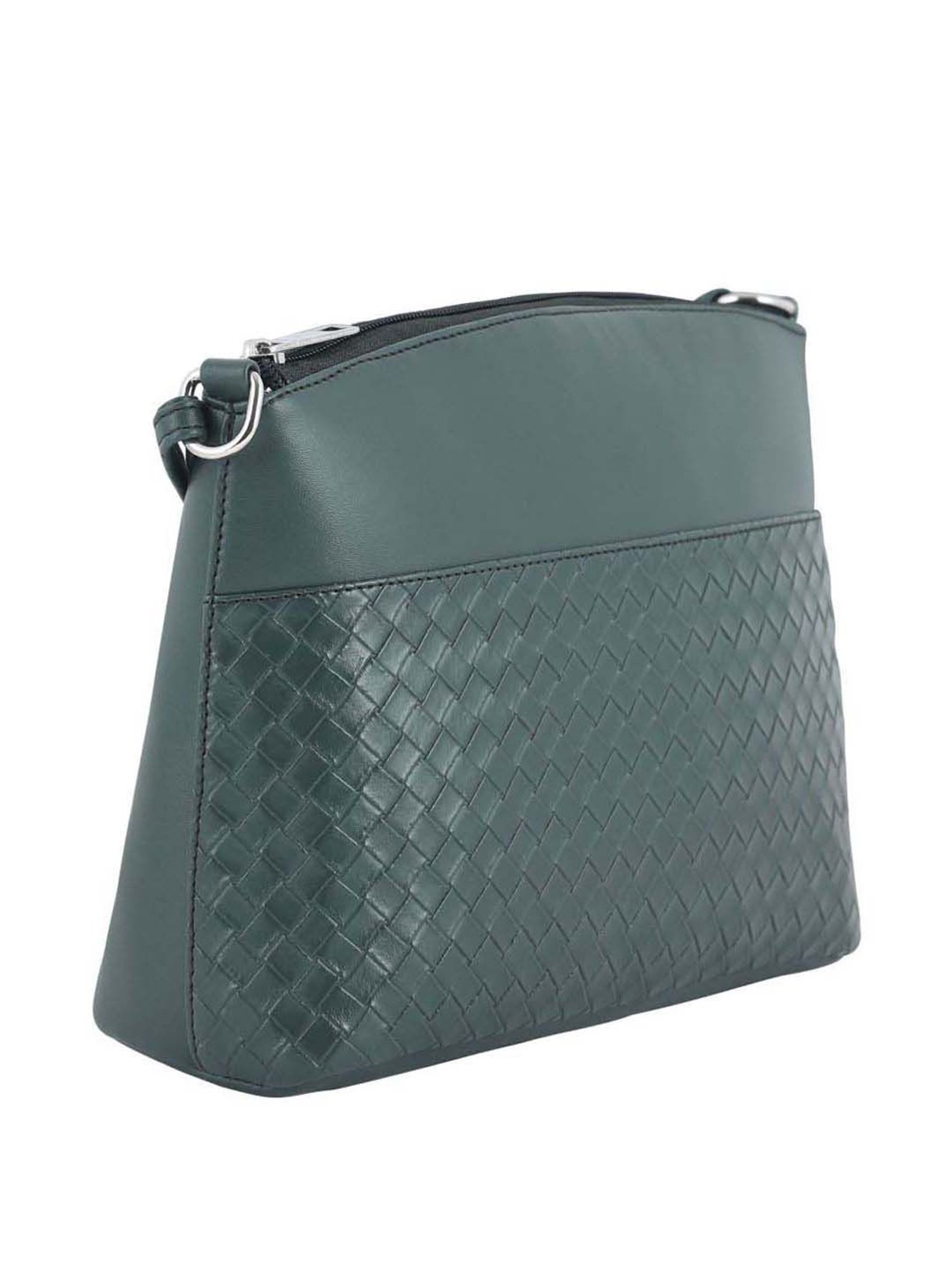 Toteteca Green Textured Medium Sling Handbag