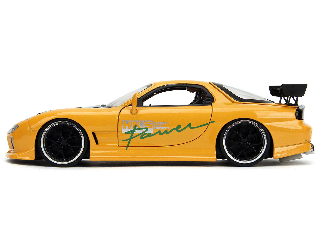 Mazda RX7 (FD3S) LB-Super-Silhouette RHD (Right Hand Drive) #55 Green and Orange with Graphics "Tokyo Auto Salon 2024 - Malaysia Diecast Expo 2024" 1/64 Diecast Model Car by Inno Models