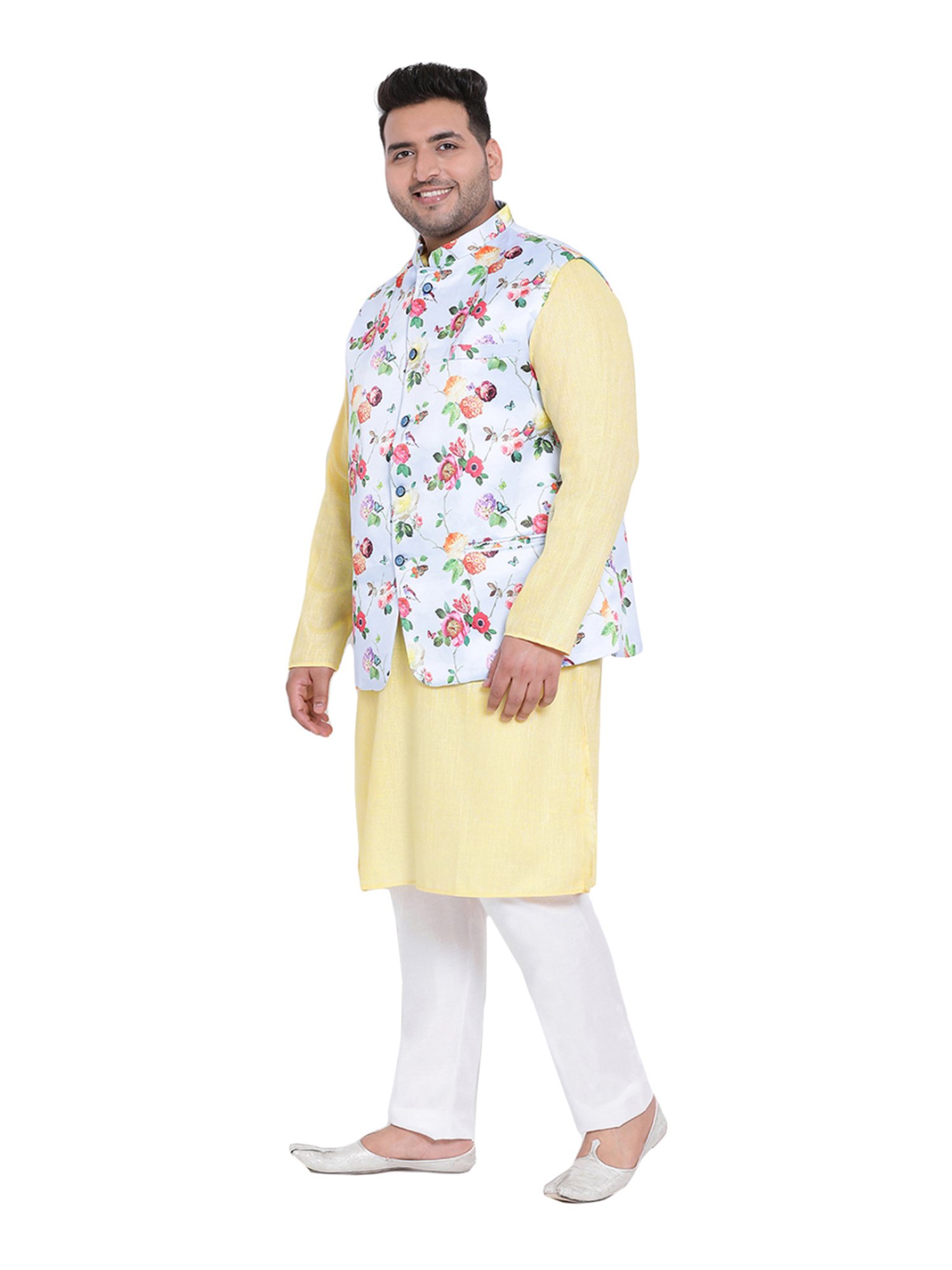 Vastramay White Cotton Straight Fit Embroidery Ethnic Suits