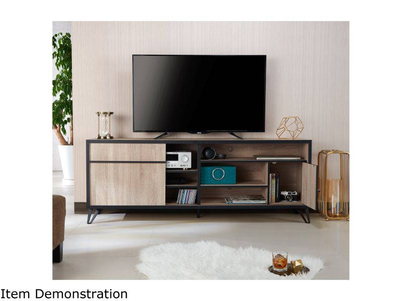 Furniture of America Evermore Modern Wood 70-Inch TV Stand in Natural Oak