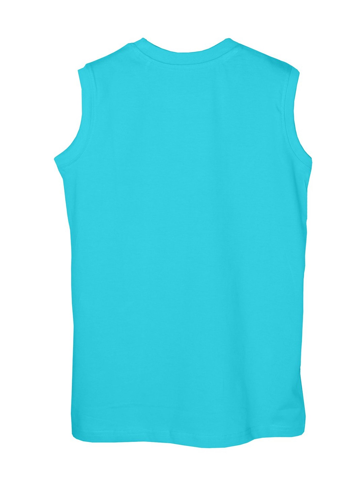 Kiddopanti Boys Aqua Blue Printed T-Shirt