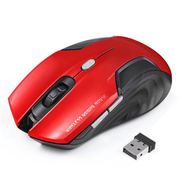 HXSJ Ergonomic Optical Office 2.4G Wireless Gaming Mouse Mice Adjustable 2400 DPI with 6 Buttons for Laptop PC Notebook Computer