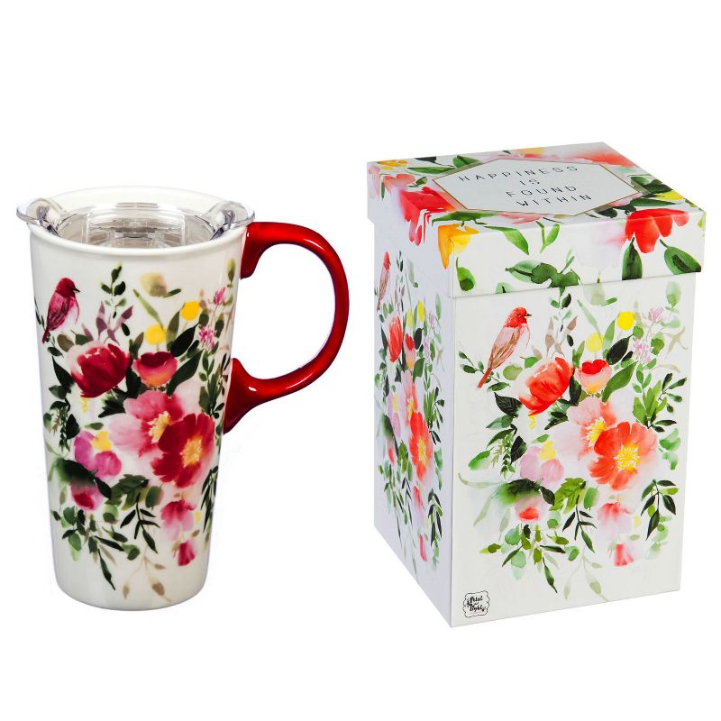 Evergreen Cypress Home Ceramic Travel Cup 17oz. ,withbox Forrest Friends