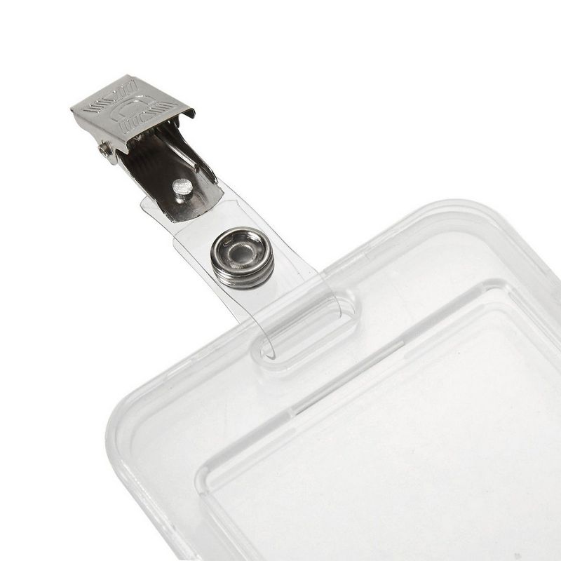 Id Badge Clip &ndash; 100-Pack Id Holder Clip, Name Tag Clip with Vinyl Strap for Key Cards and Passes, 2.2 x 0.5 x 0.5 Inches