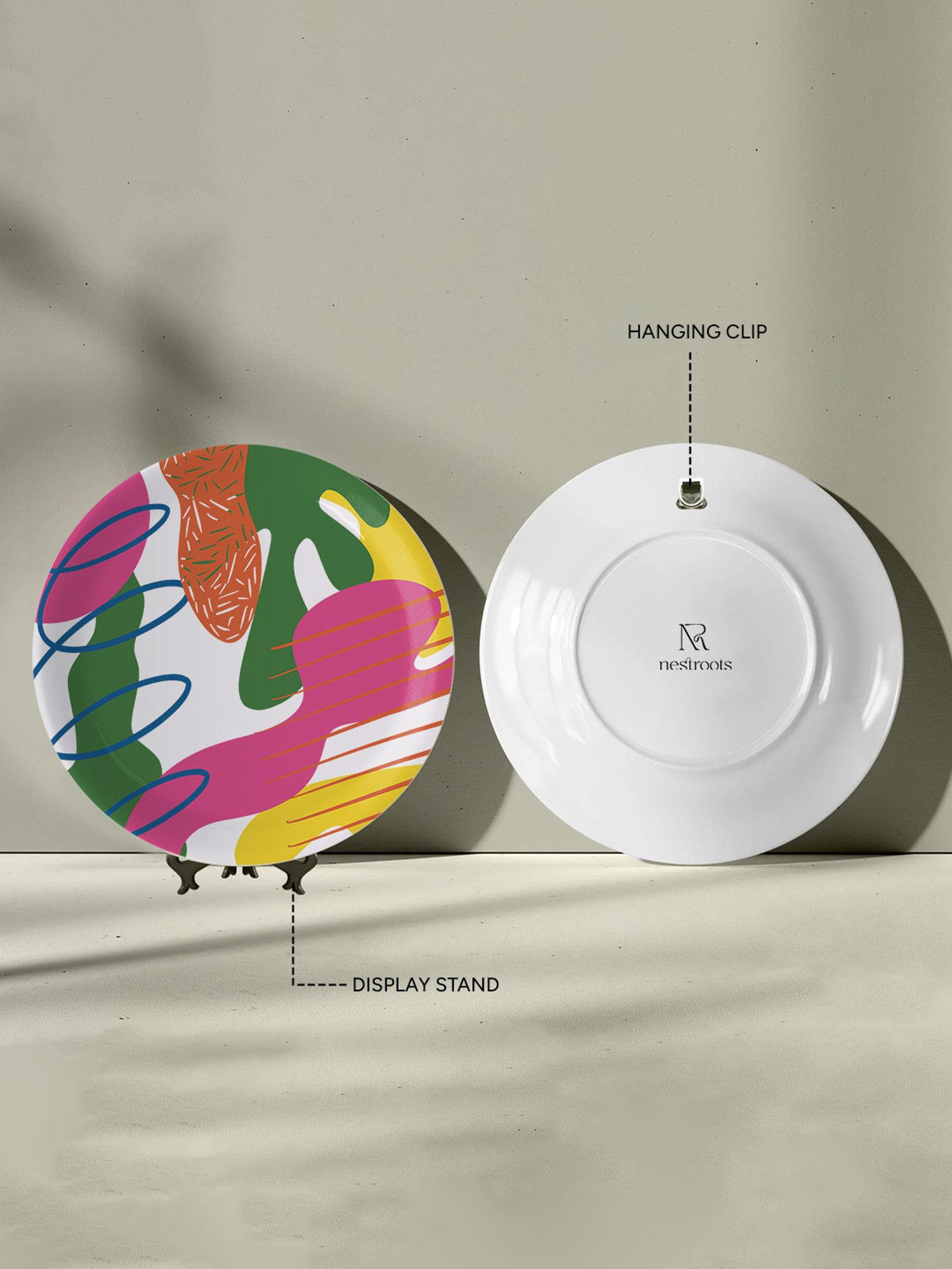 Nestroots Textured Terrain Multicolour Porcelain&iquest;Decorative Wall Plate