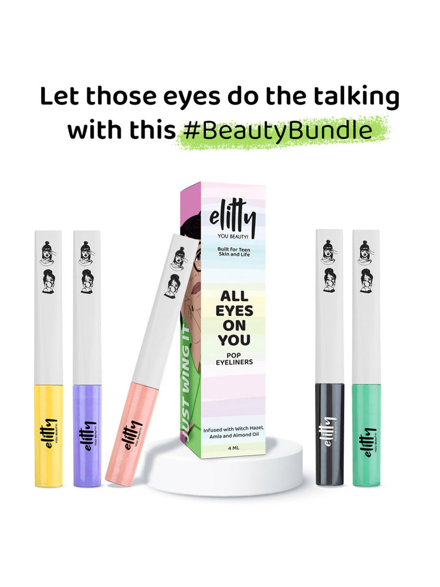 Elitty Eye Gotta Feeling Famous Five Eyeliners Combo - Pack of 5