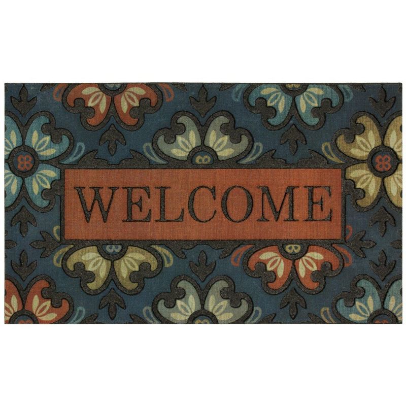 1'6"X2'6" Floral Doormats Blue - Mohawk