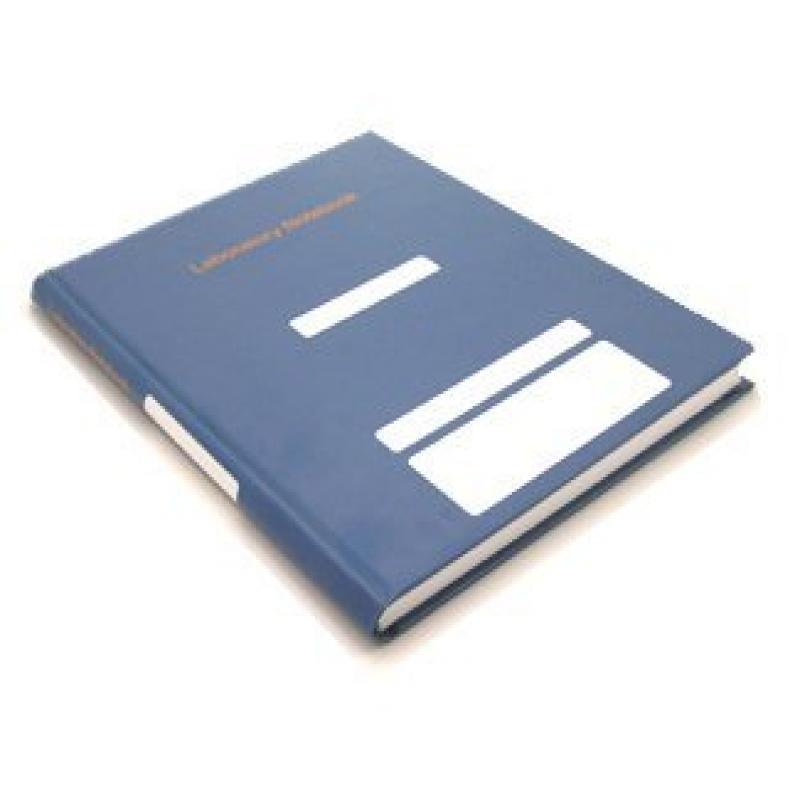 BookFactoryA&reg; Write-On Laminated Blue Lab Notebook - 168 Pages (.25" Ruled Format), 8 7/8" x 11 1/4", Blue Laminate Cover, Smyth Sewn Hardbound (LIRPE-096-LLR-VBT1)