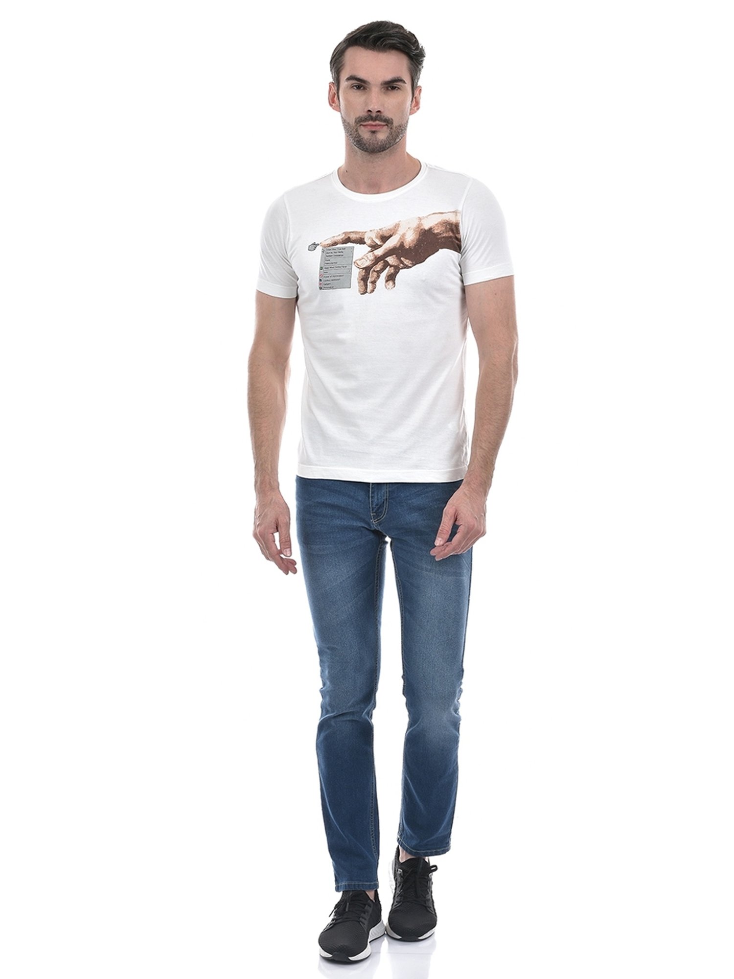 Numero Uno White Regular Fit Printed T-Shirt