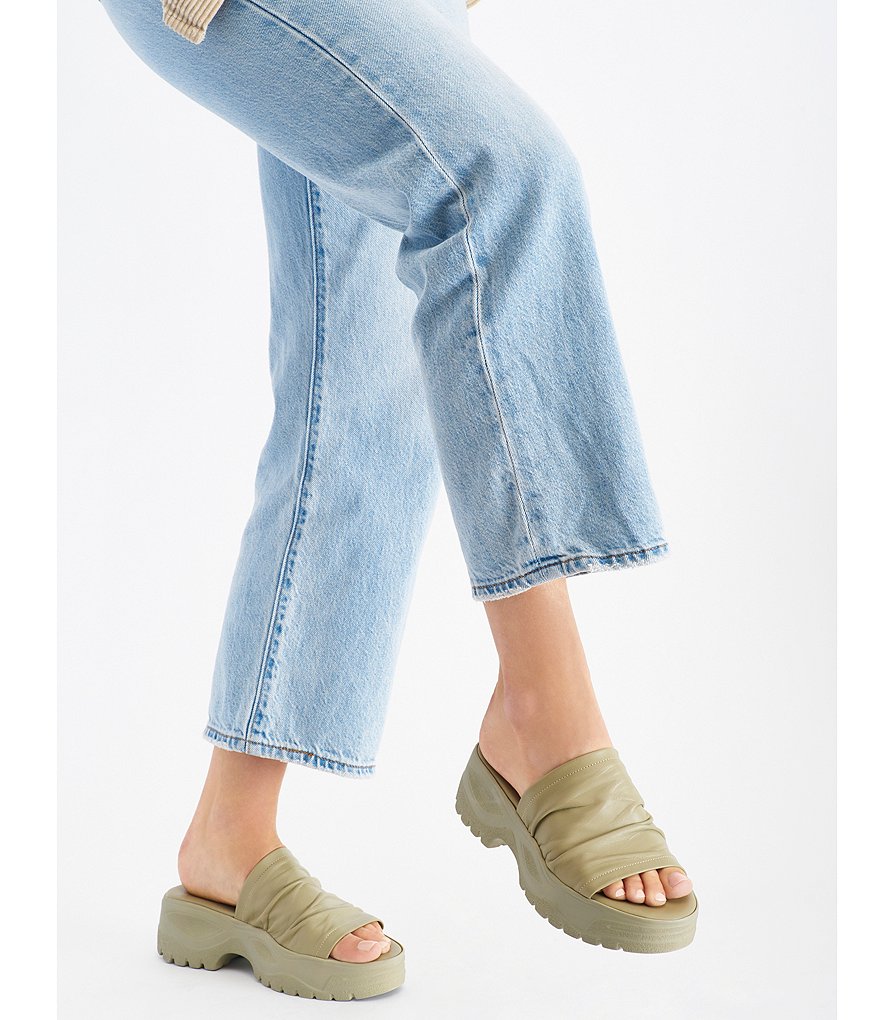 Free People Poolslide Sporty Scrunch Leather Platform Sandals