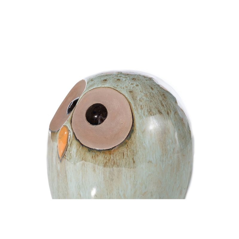 9.25" Handmade Glazed Ceramic Owl Statue - Alfresco Home LLC