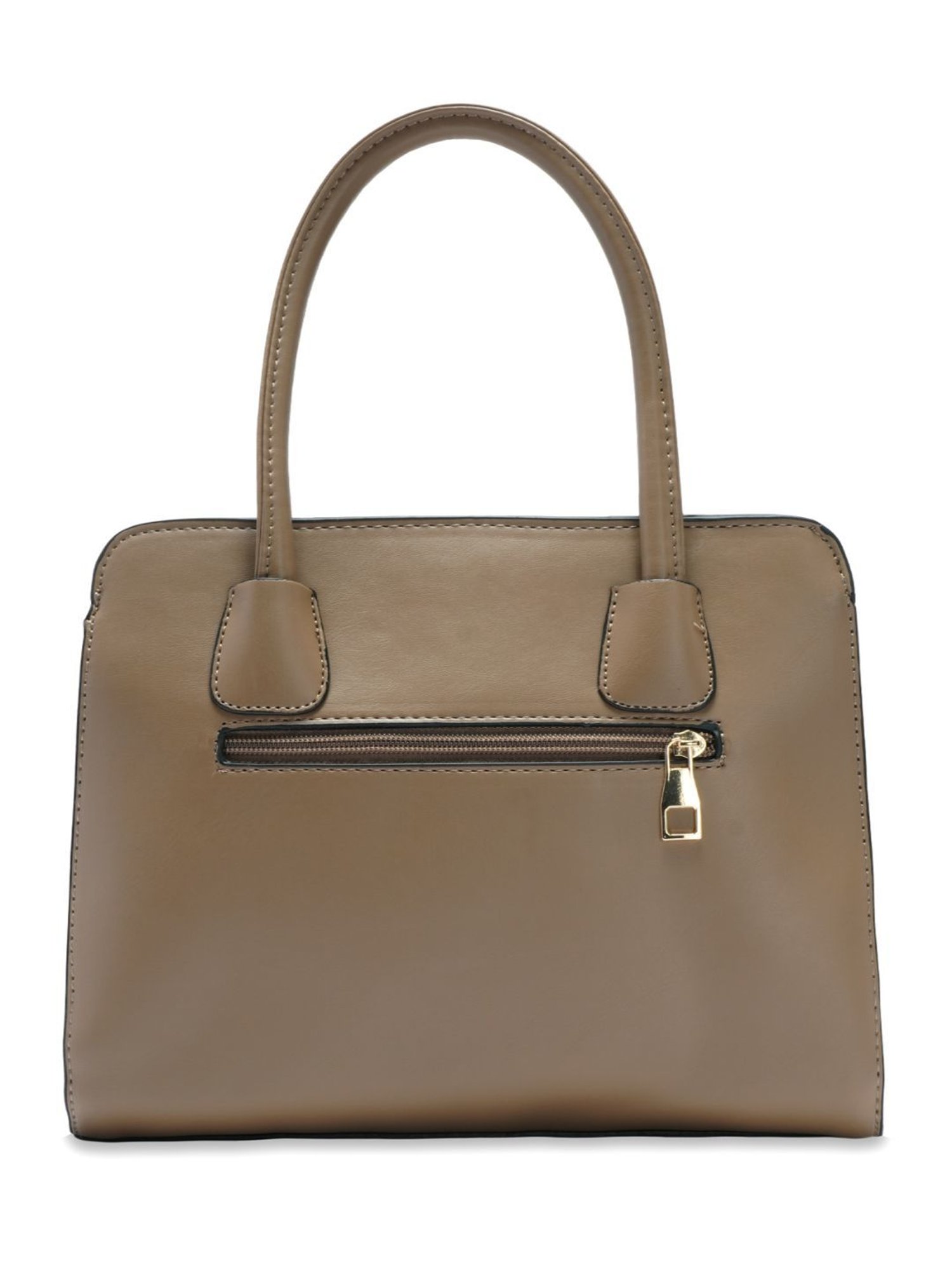 Luvoksi Brown Textured Large Satchel Handbag