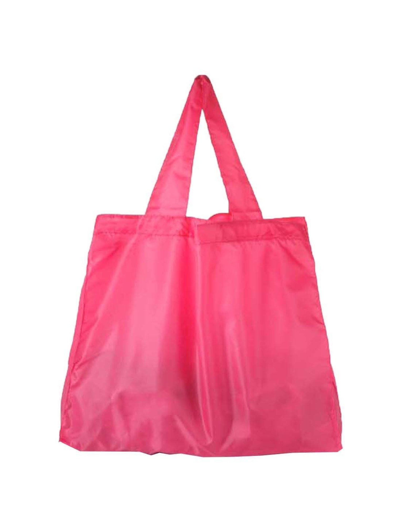 Travel Blue Pink Solid Medium Foldable Tote Handbag