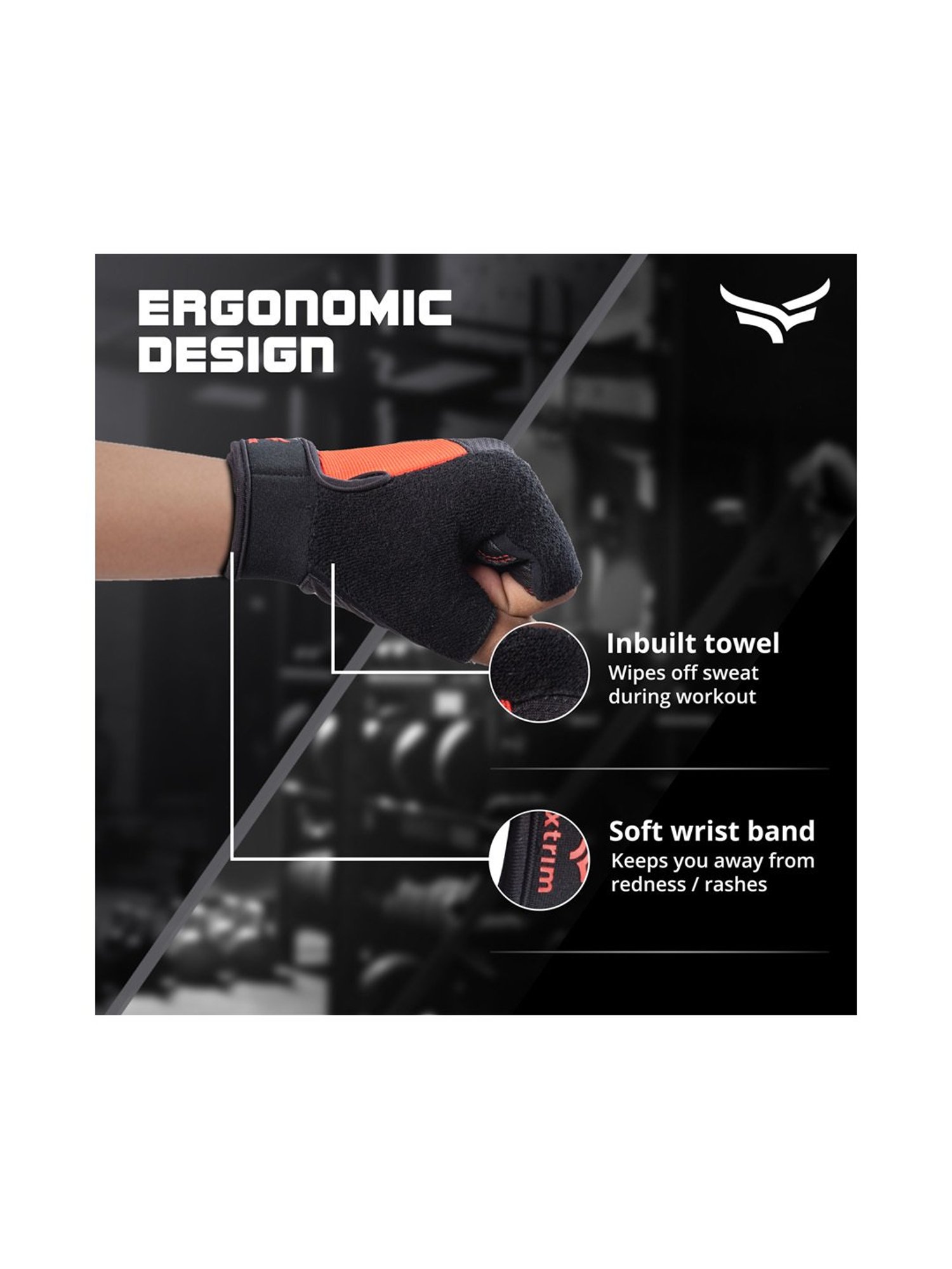 Xtrim One Fit Pro Leather Gym Gloves (Red) Size - Free Size