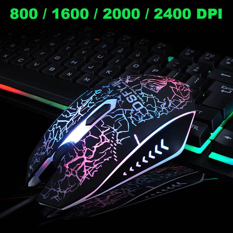 UrChoiceLtd&reg;K-13 Keyboard Mouse Combo Rainbow Backlit Multimedia Ergonomic Usb Gaming Keyboard + Wired 2400DPI 4 Buttons Optical LED Usb Gaming Mouse Sets + Gaming Mouse Pad