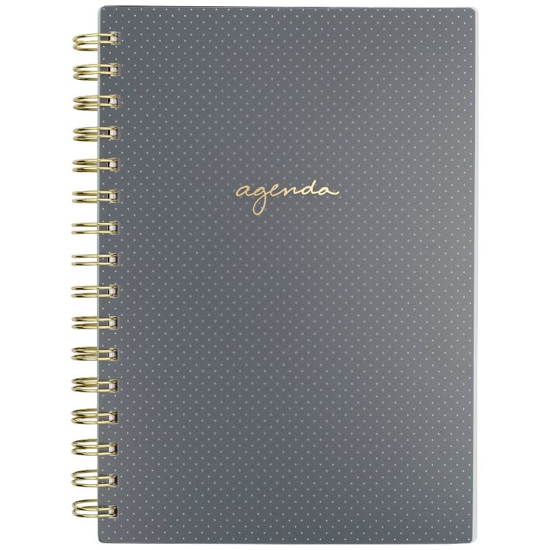 2021-22 Academic Planner 8.5"x5.5" Frosted Plastic Wirebound Weekly/Monthly Black with White Dot - Sugar Paper™