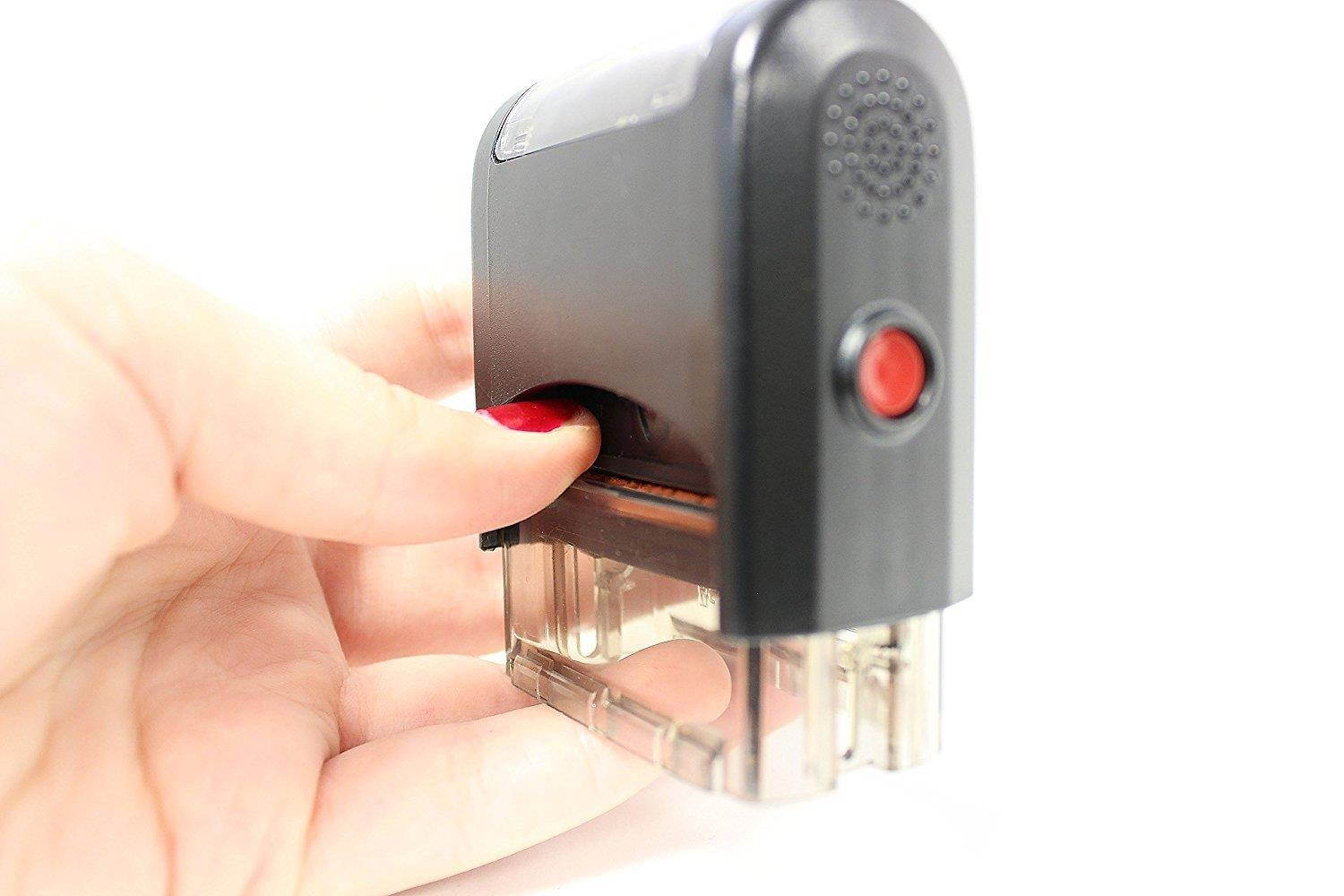 Photographs DO NOT Bend - ExcelMark Self-Inking Rubber Stamp - A1539 Red Ink