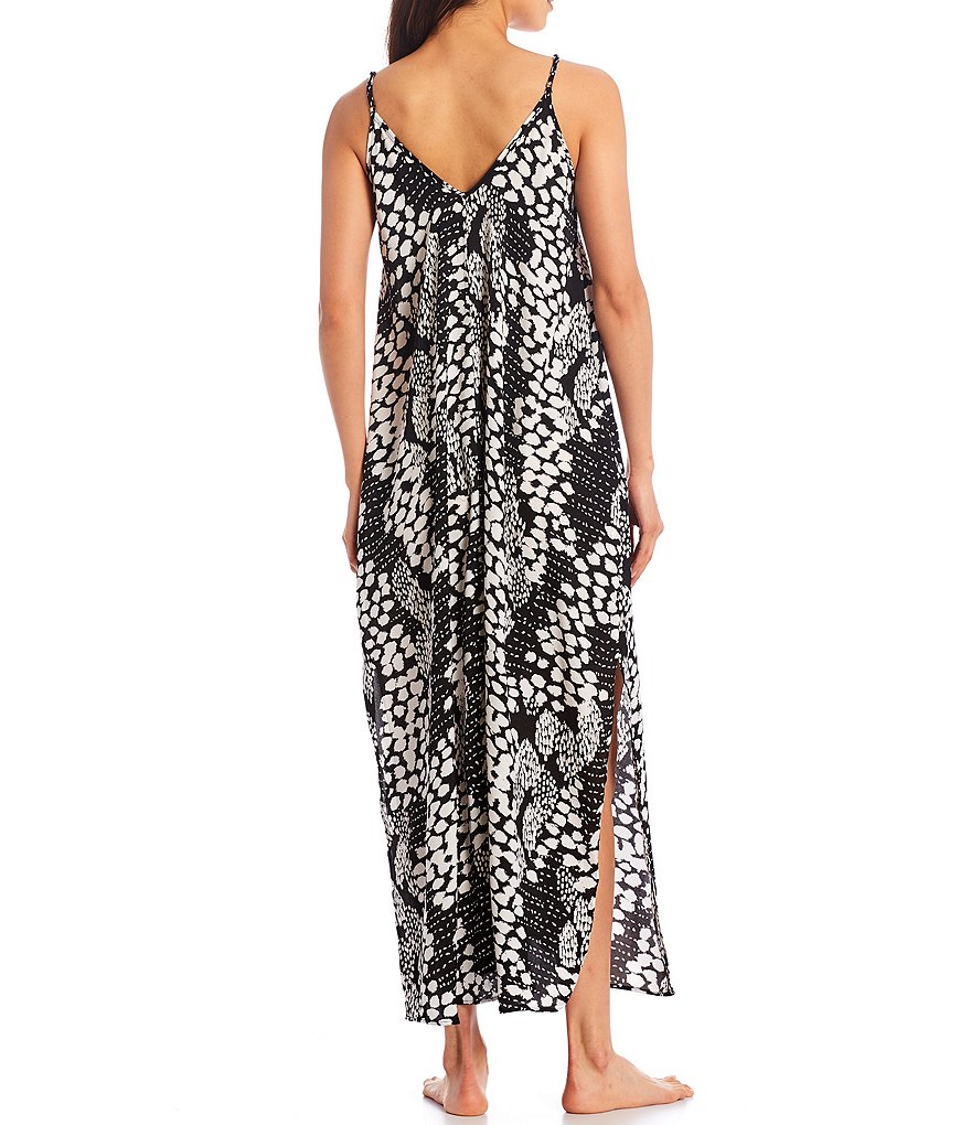 Van Winkle & Co. Animal Print Maxi Satin Chemise