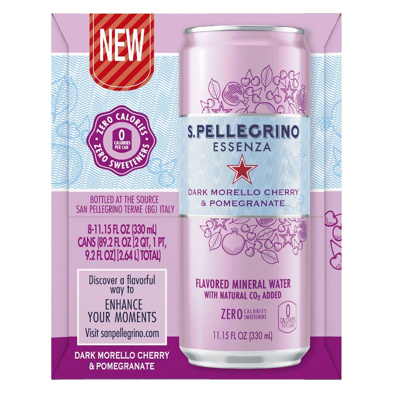 S.Pellegrino Essenza Tangerine & Wild Strawberry Flavored Mineral Water - 8pk/11.15 fl oz Cans