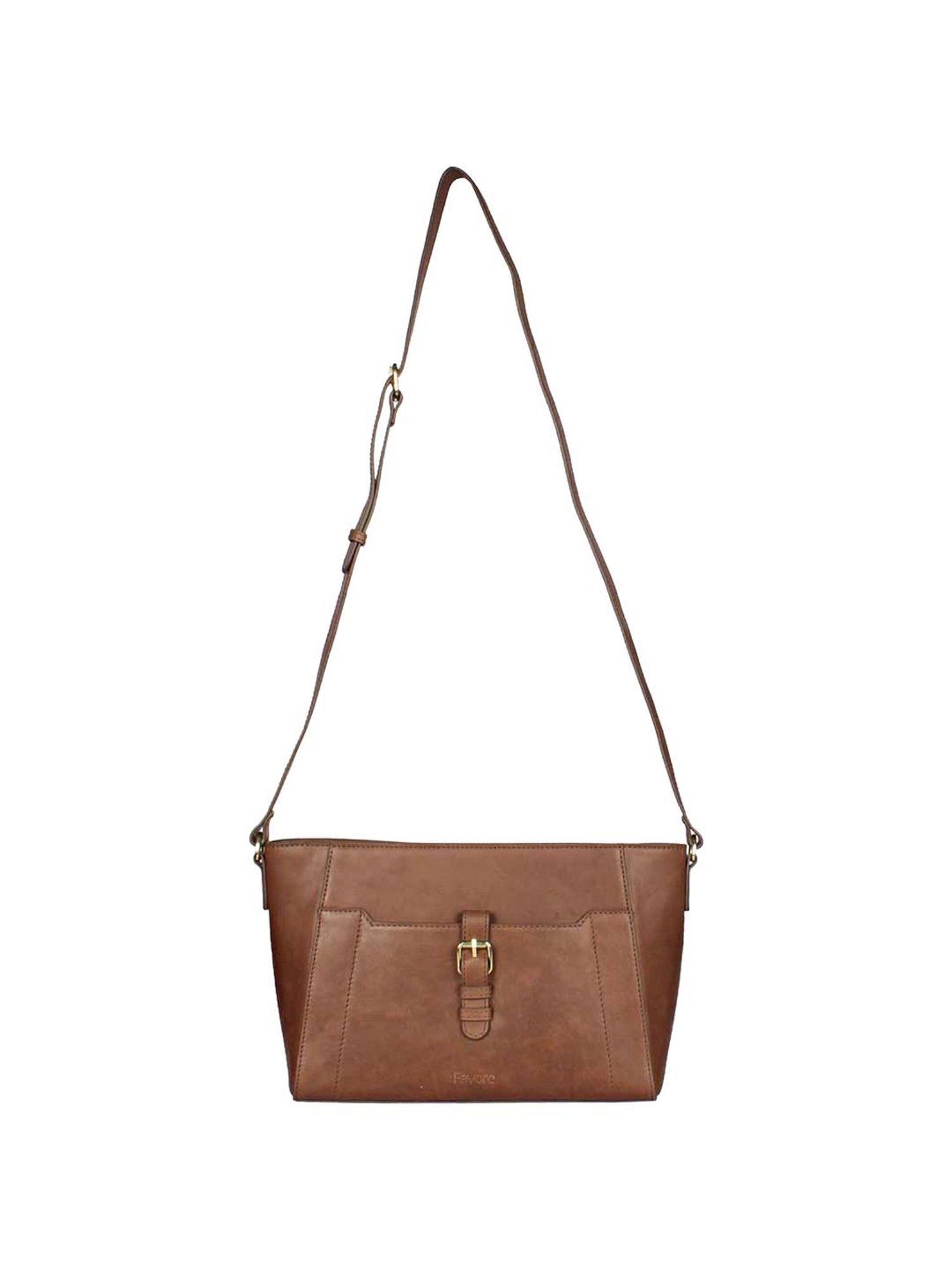 Saint G Brown Solid Medium Sling Handbag