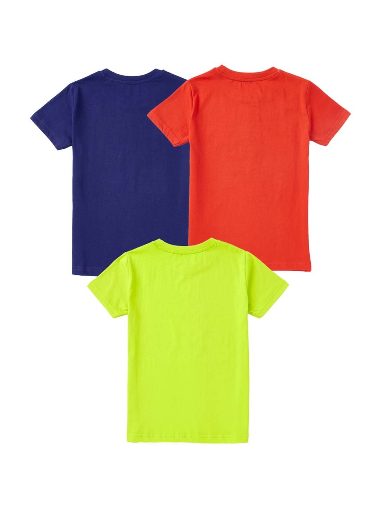 Cub McPaws Kids Multicolor Cotton Printed T-Shirt (Pack of 3)