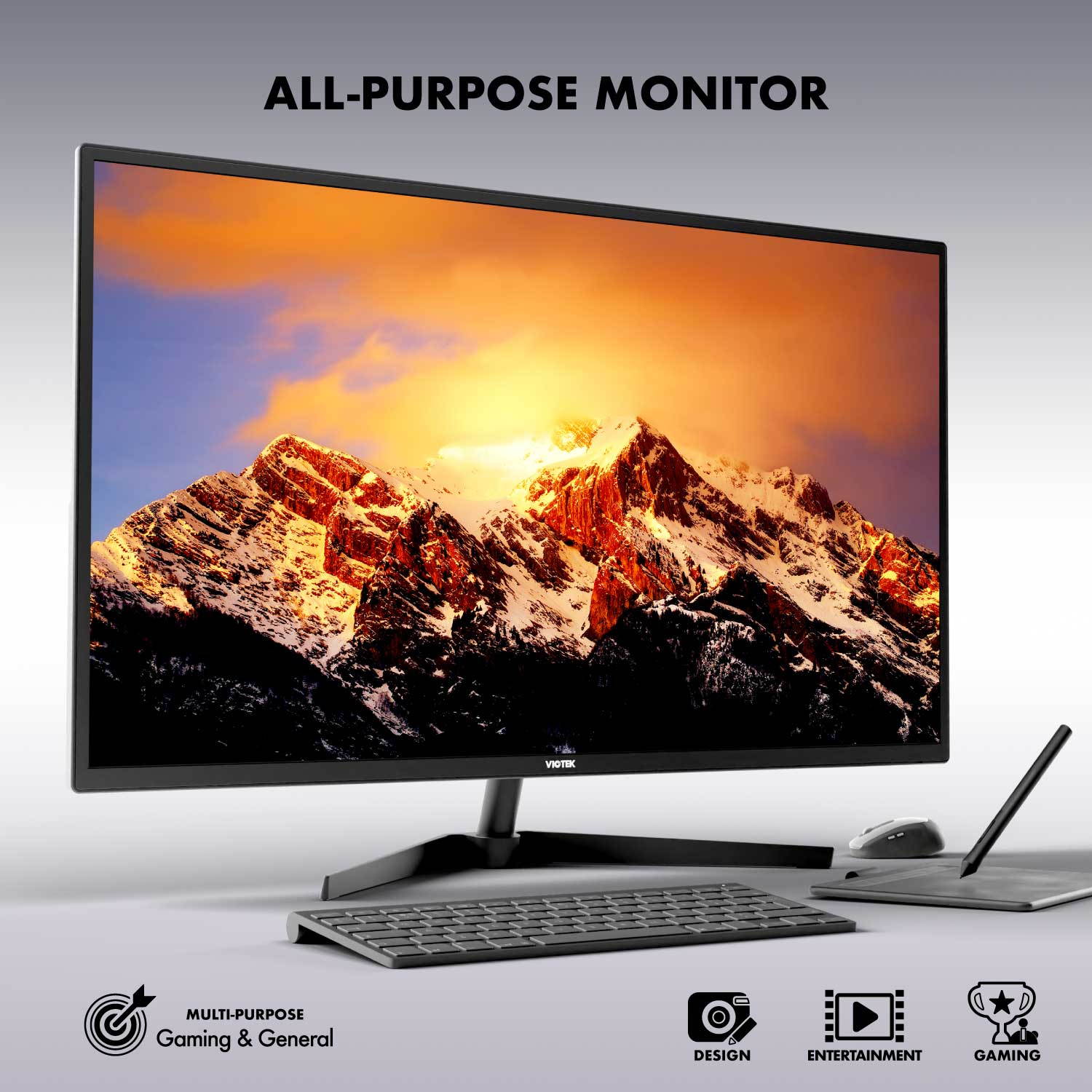 VIOTEK FI32DB 32-Inch IPS QHD Monitor 75Hz&mdash;Ultra-Slim Design 1440p 10-Bit 1.07G Displayable Colors & Ultra-Vivid Mode, FreeSync/G-Sync, HDMI DP mini-DP VGA 3.5mm&mdash;3 Years Zero Dead Pixels