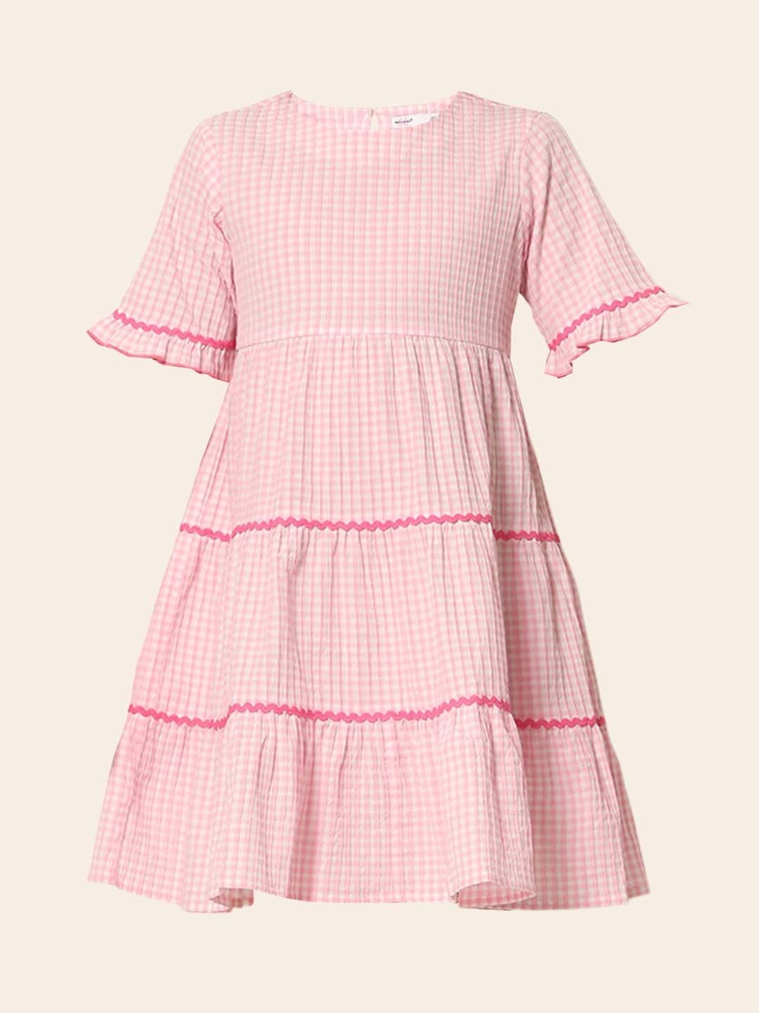 VERO MODA GIRL Pink Chequered Dress