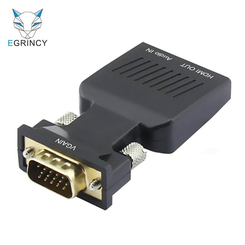EGRINCY VGA To HDMI Converter 1080P Adapter HD Audio AV Adaptor HDTV Video Cable VGA2HDMI For HDTV PC Laptop Projector Xbox 360