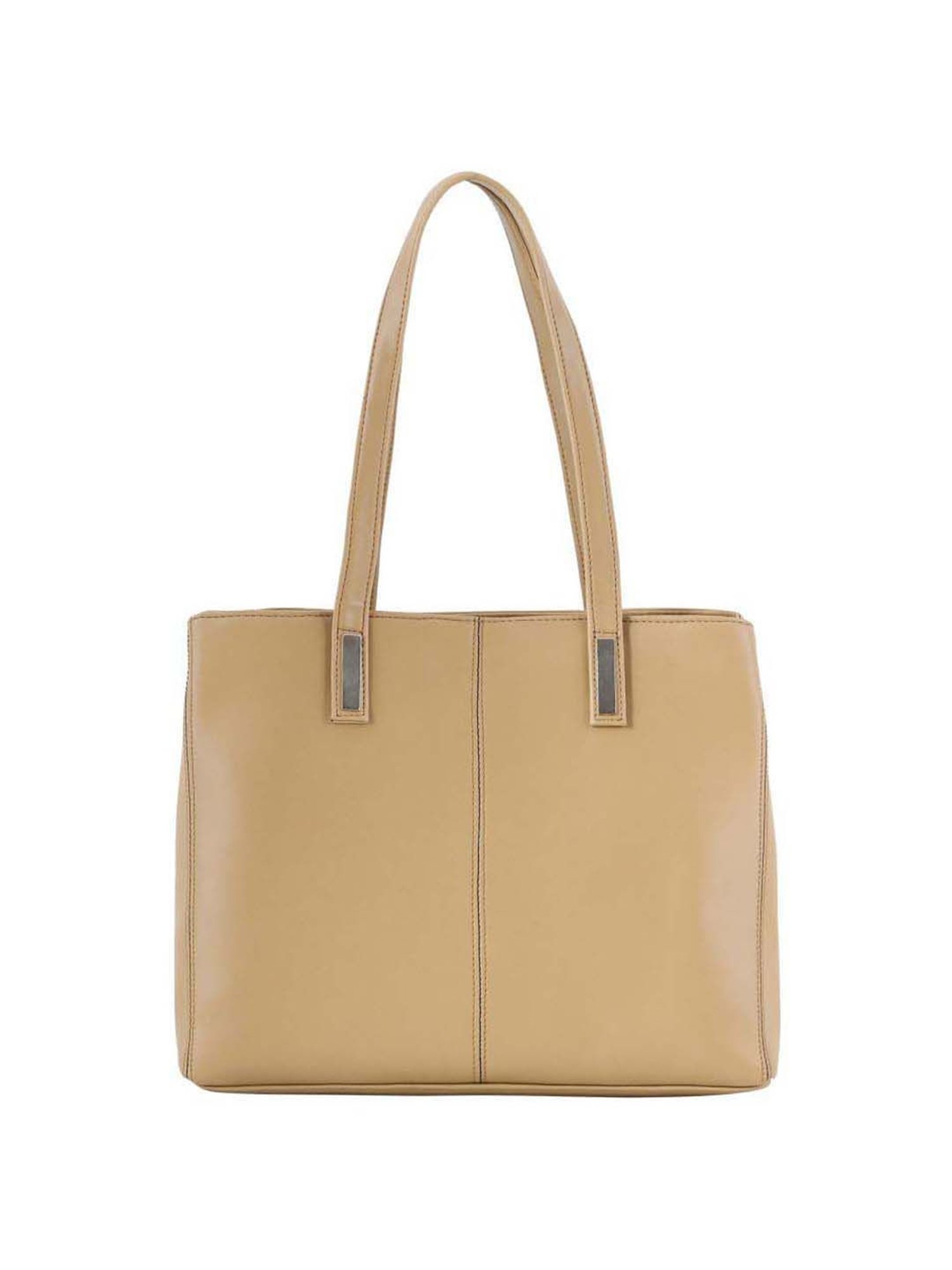 Toteteca Beige Solid Medium Shoulder Handbag