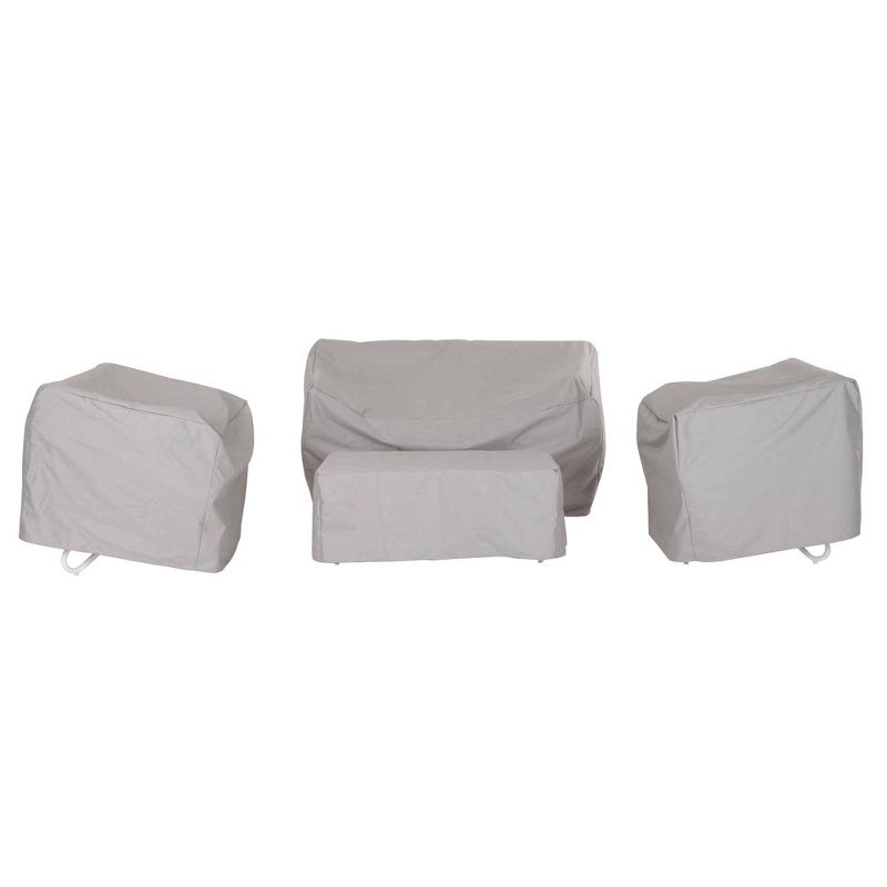 Teddi 4pc Outdoor Conversation Seating Set - Charcoal - Novogr