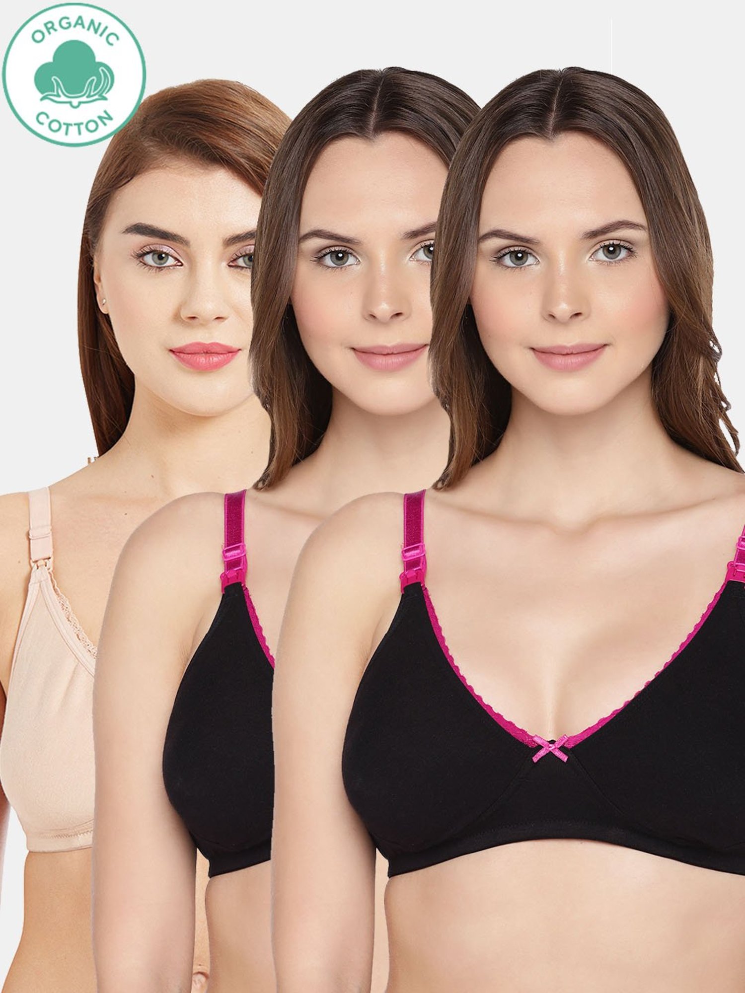 Inner Sense Multicolored Non Wired Non Padded Nursing Bra (Pack Of 3)