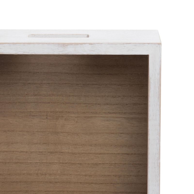 Distressed White Wooden Piggy Bank - Foreside Home & Garden