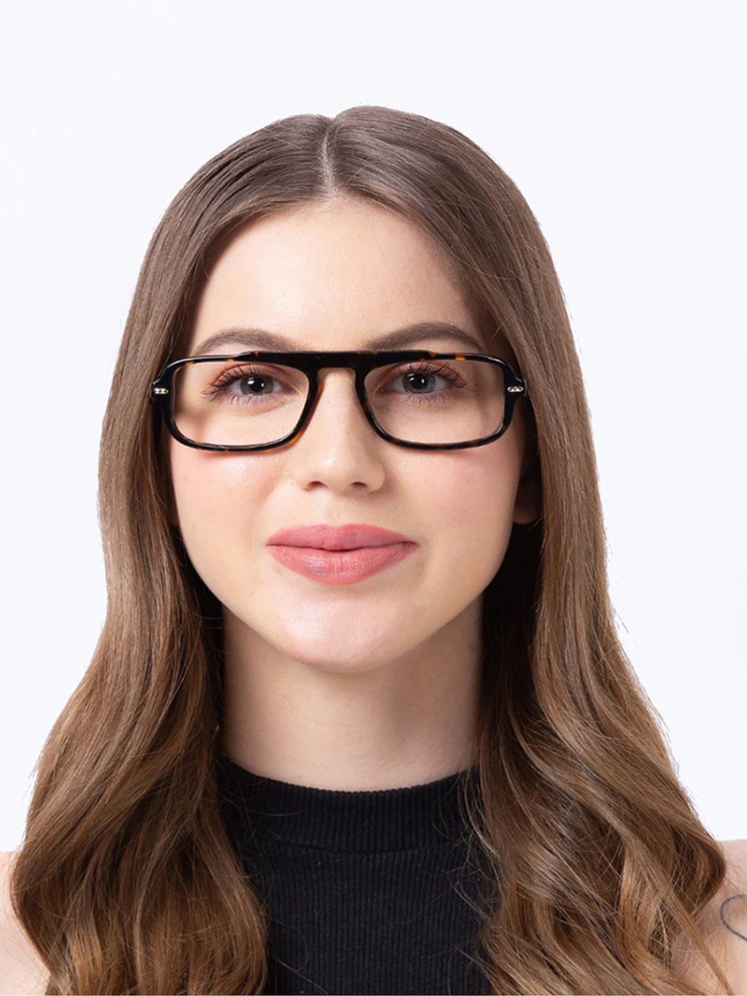 Shisen Fox Samurai Dark Havana Rectangular Unisex Blue Filter Computer Lenses -54 mm