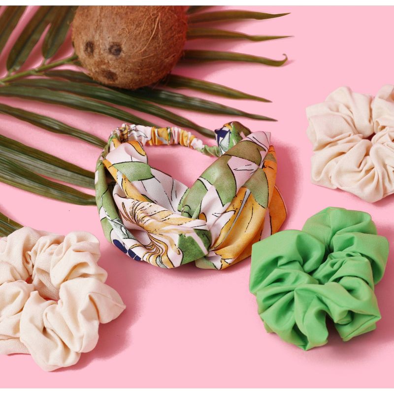 scunci Collection Jumbo Scrunchie - Green - 2pk