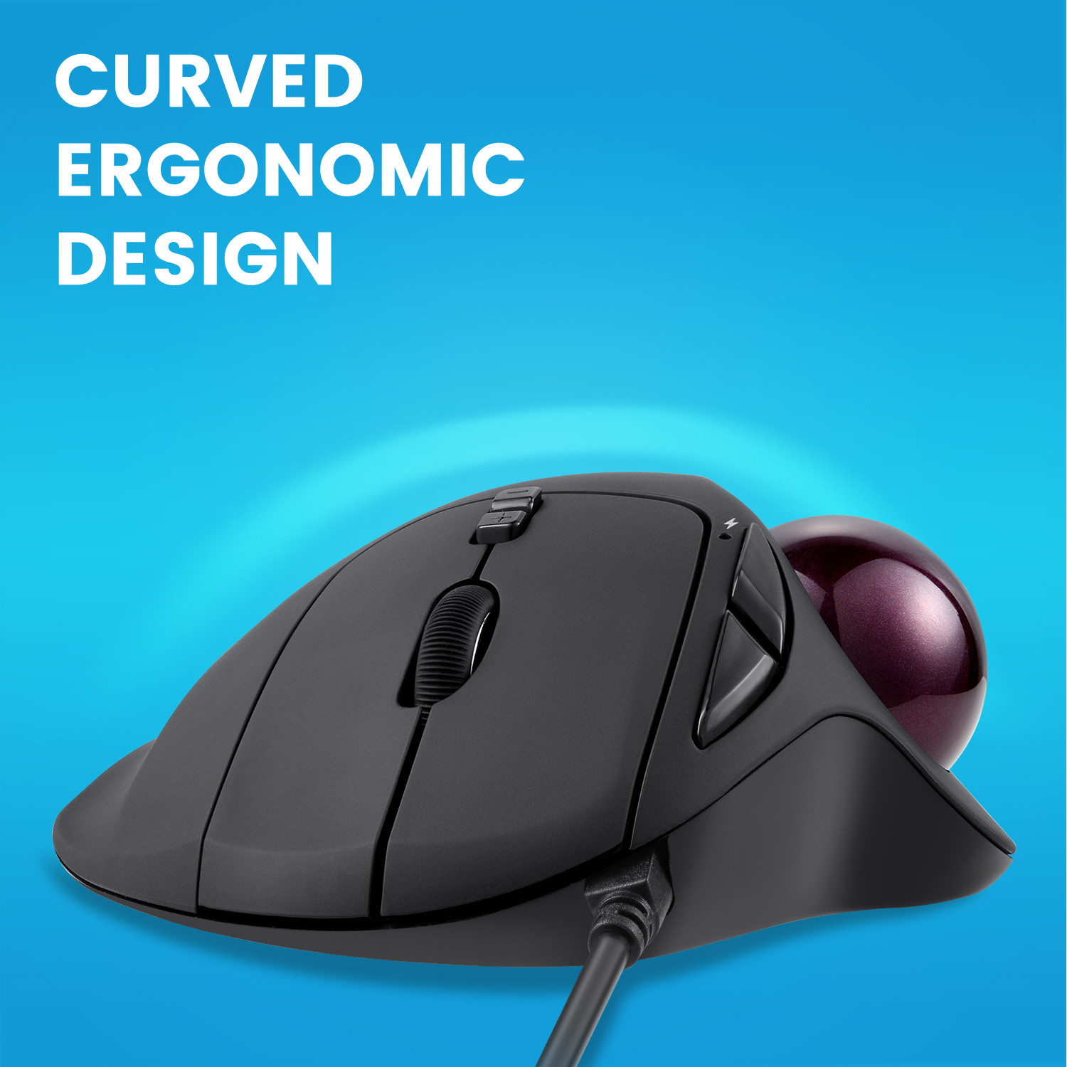 Perixx PERIMICE-517 Wired Ergonomic Mouse Trackball Mouse, 7 Button Rollerball Mouse, 2 DPI Level