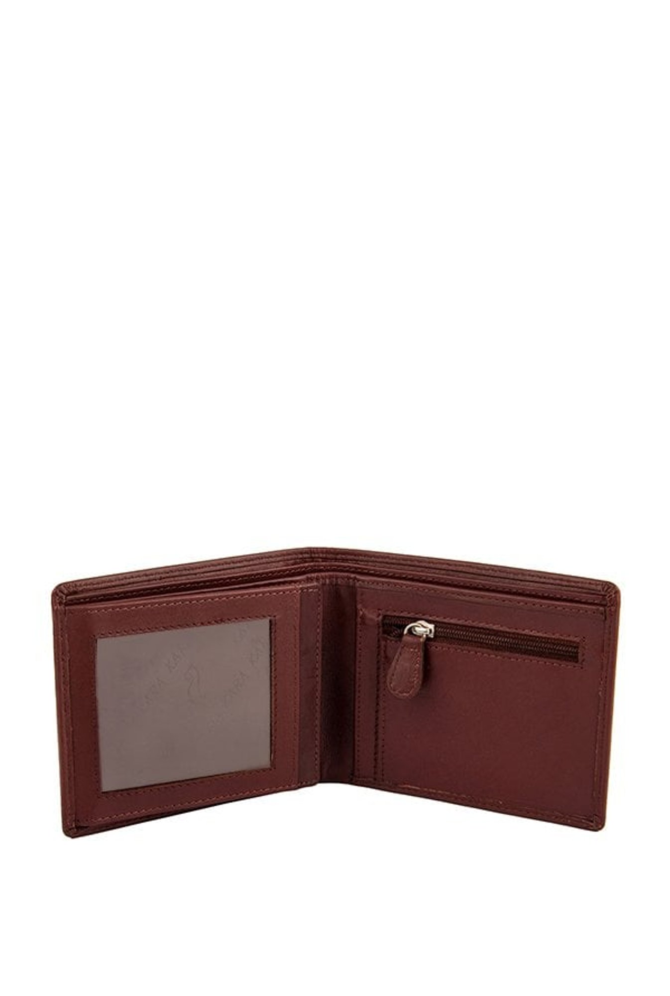 Kara Dark Brown Solid Leather Bi-Fold Wallet