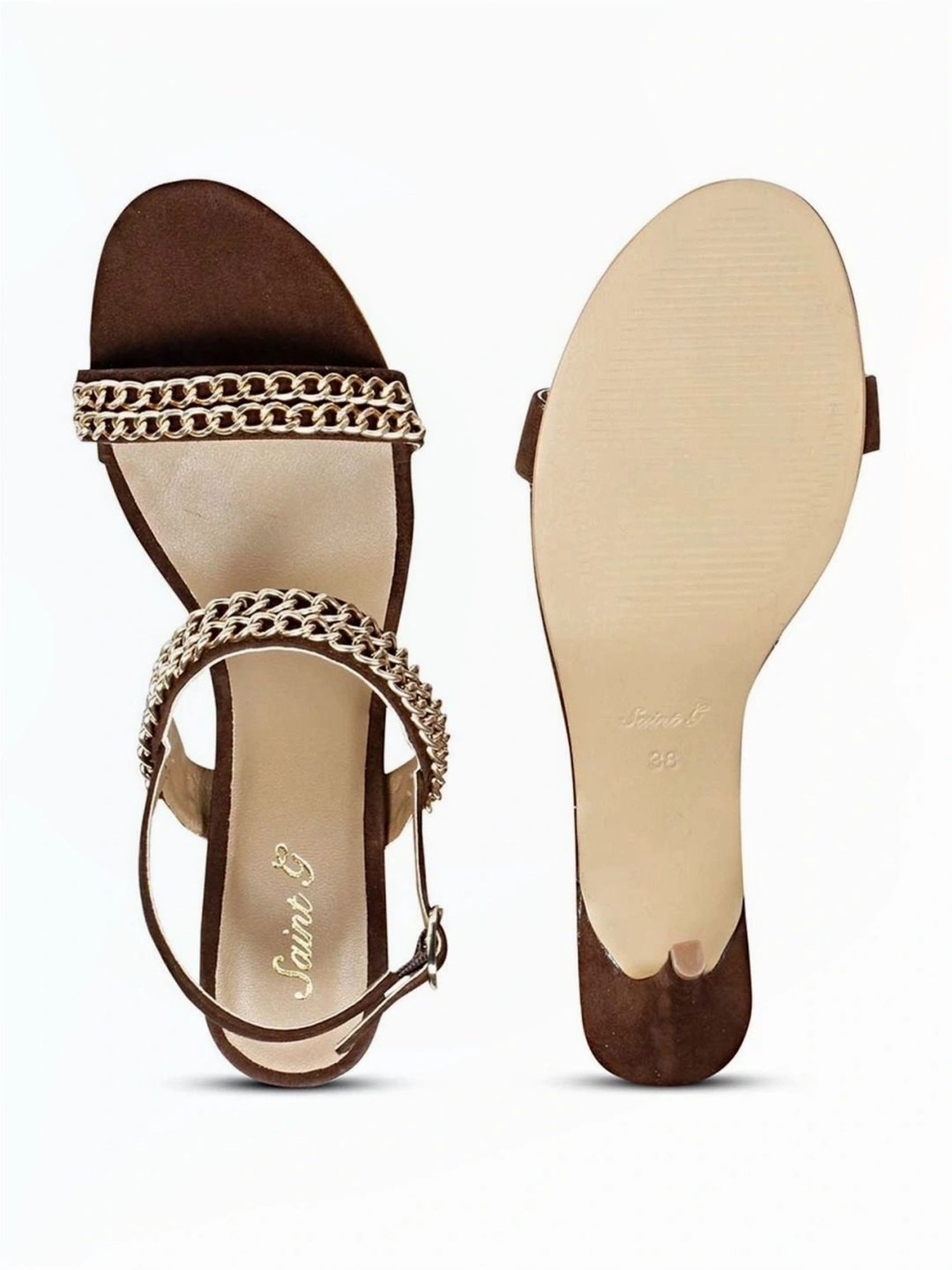 Saint G Women's Beige Back Strap Stilettos