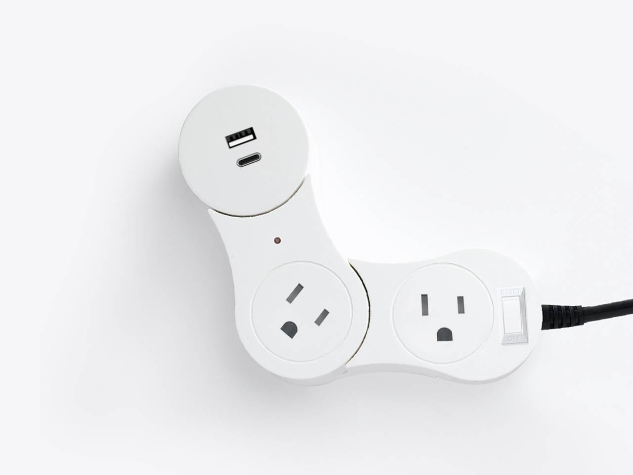 EDu Pivot Smart Power Strip Two Smart Sockets Work with Amazon Alexa / Echo/ Dot / Tap, Smart Power Strip No Hub Required, Ordinary Head Module + Smart Module + USB Charging Module