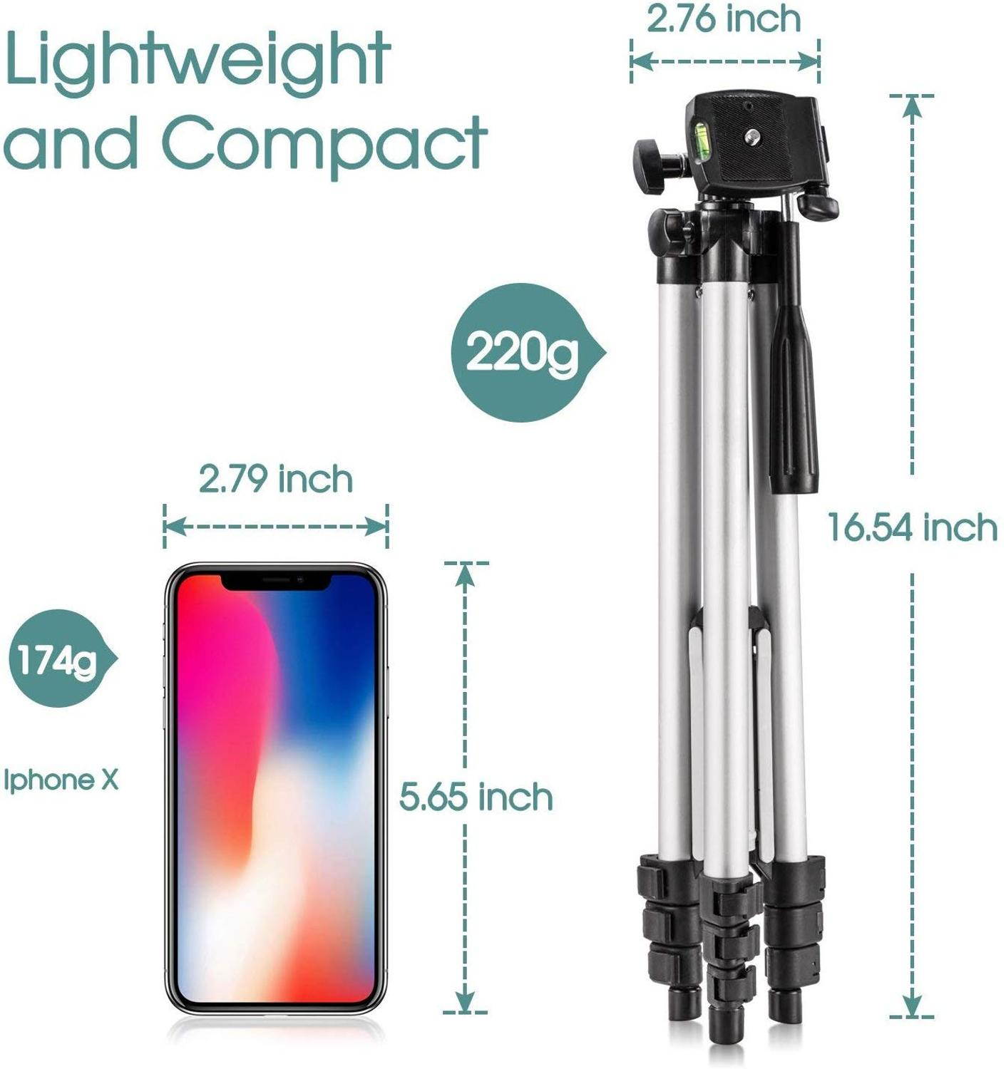 Professional Foldable Camera Tripod Holder Stand Screw 360 Degree Fluid Head Tripod Stabilizer Aluminum with Phone Clamp Holder and Bag for Free 3110