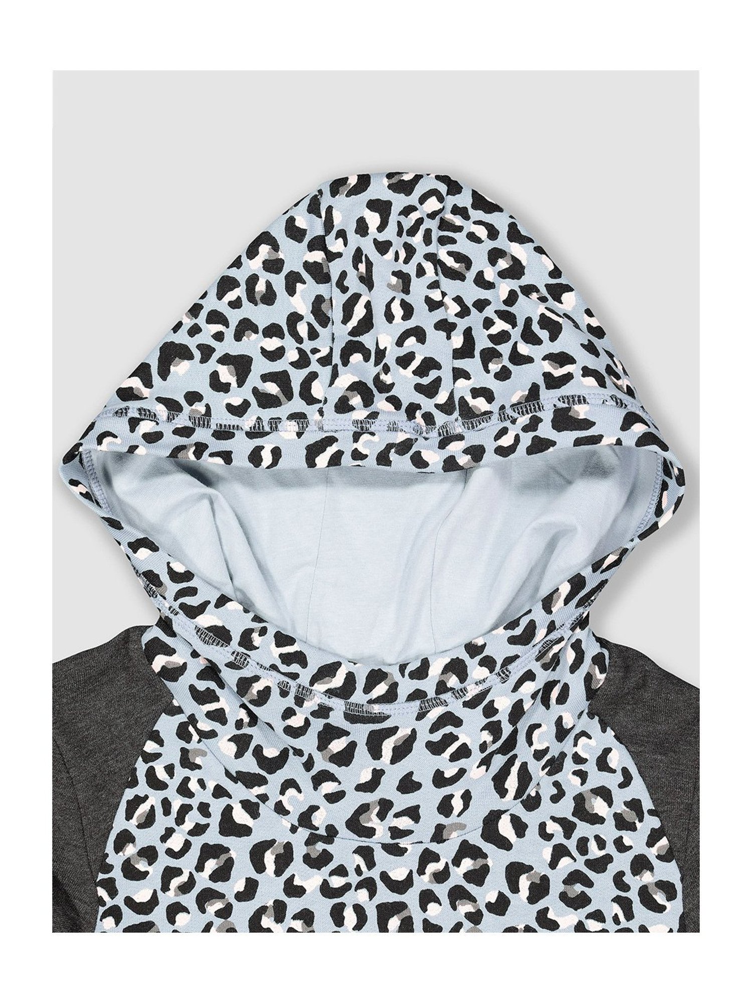 Mothercare Kids Grey Printed Full Sleeves Hooded Sweatshirt